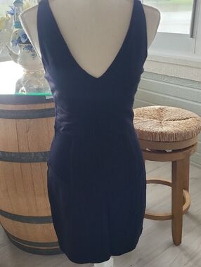 Sleeveless Deep V Mini Dress in Black